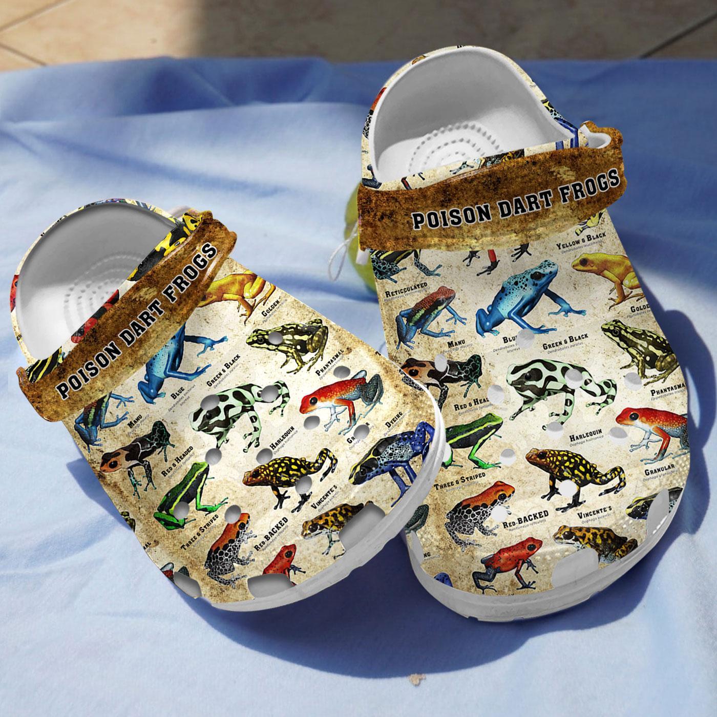 Poison Dark Frogs Crocs Crocband Clogs Shoes Comfortable For Men Women and Kids