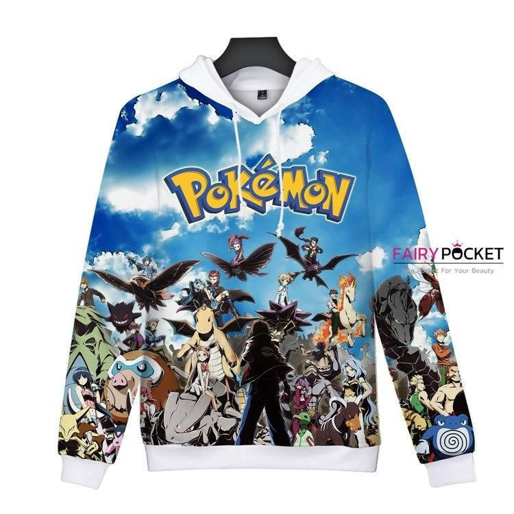 Pokemon All in One Blue 3D All Over Print Hoodie, Zip Hoodie