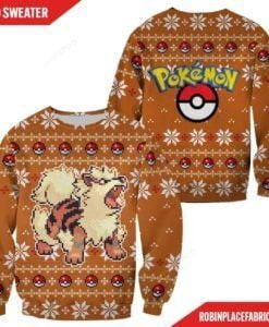 Pokemon Arcanine Ugly Christmas Sweater Adult 3D Funny Matching for family