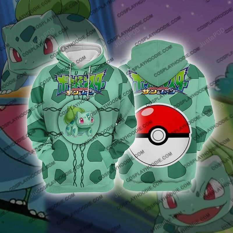 Pokemon Bulbasaur Cosplay 3D All Over Print Hoodie, Zip Hoodie