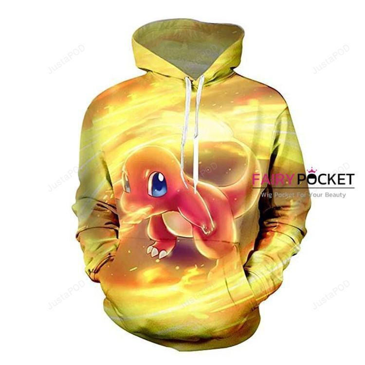 Pokemon Charmander Yellow 3D All Over Print Hoodie, Zip Hoodie
