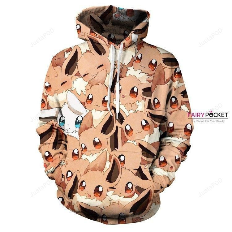 Pokemon Eevee Flesh Tone 3D All Over Print Hoodie, Zip Hoodie
