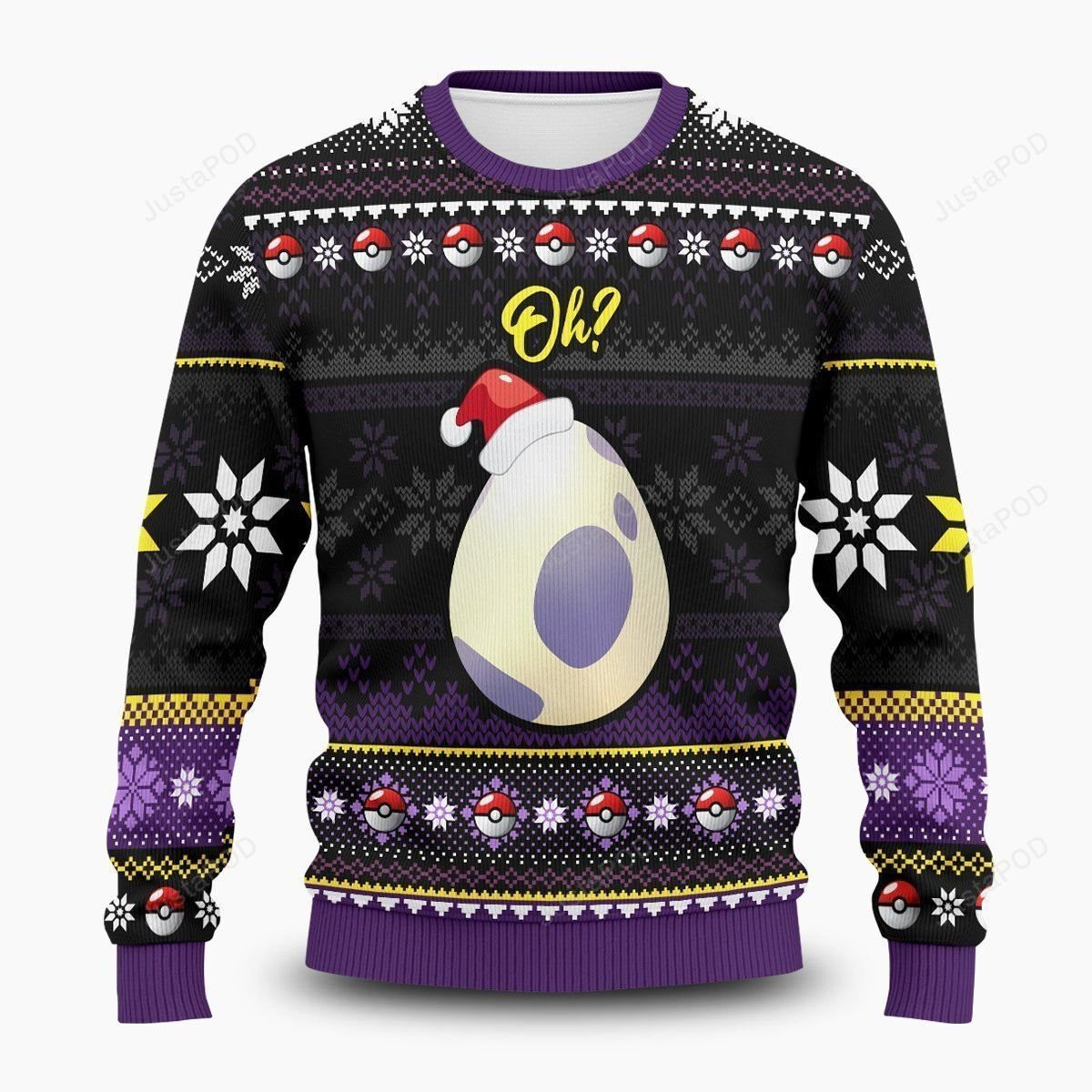 Pokemon Egg Ugly Christmas Sweater Adult 3D Funny Matching for family