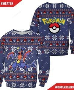 Pokemon Garchomp Ugly Christmas Sweater Adult 3D Funny Matching for family