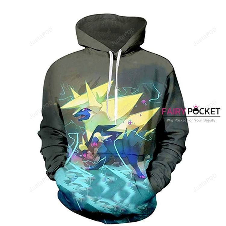 Pokemon Grey 3D All Over Print Hoodie, Zip Hoodie