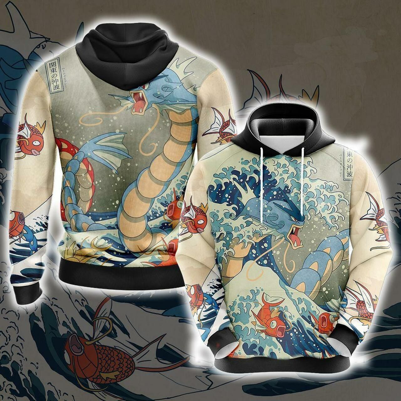 Pokemon - Gyarados Unisex 3D All Over Print Hoodie, Zip Hoodie