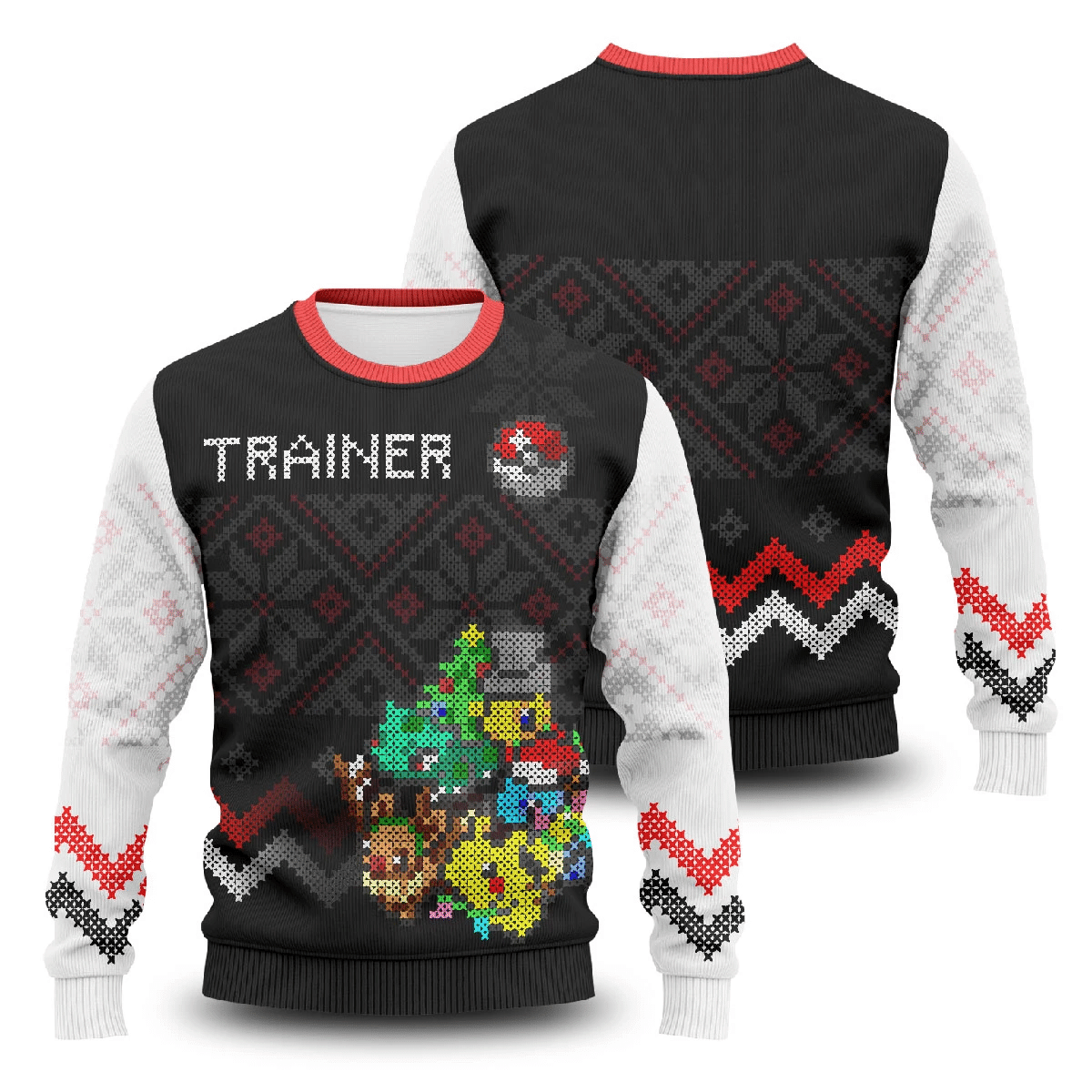 Pokemon League Ugly Christmas Sweater Adult 3D Funny Matching for family