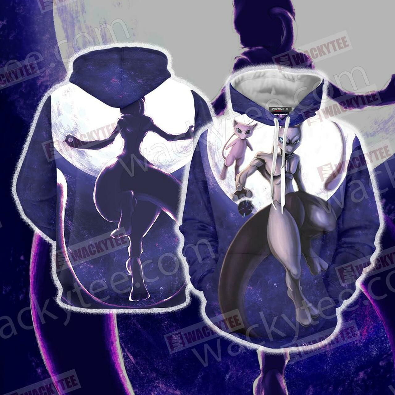 Pokemon Mewtwo Unisex 3D All Over Print Hoodie, Zip Hoodie