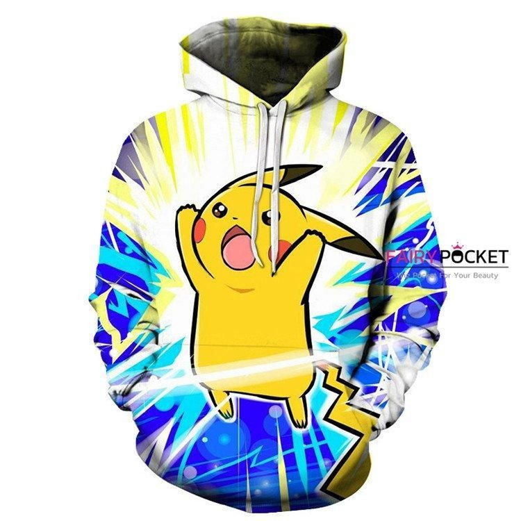 Pokemon Pikachu Blue 3D All Over Print Hoodie, Zip Hoodie