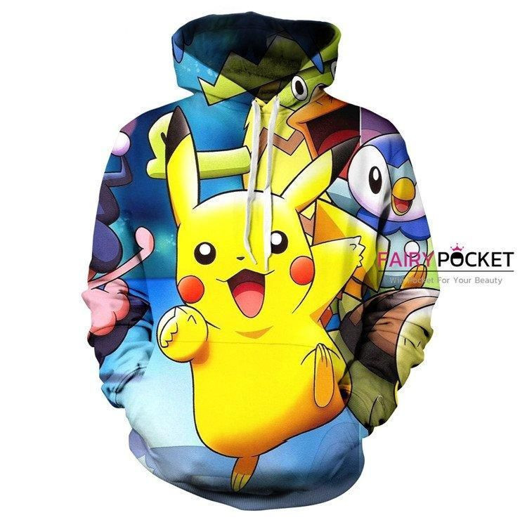 Pokemon Pikachu Blue 3D All Over Print Hoodie, Zip Hoodie