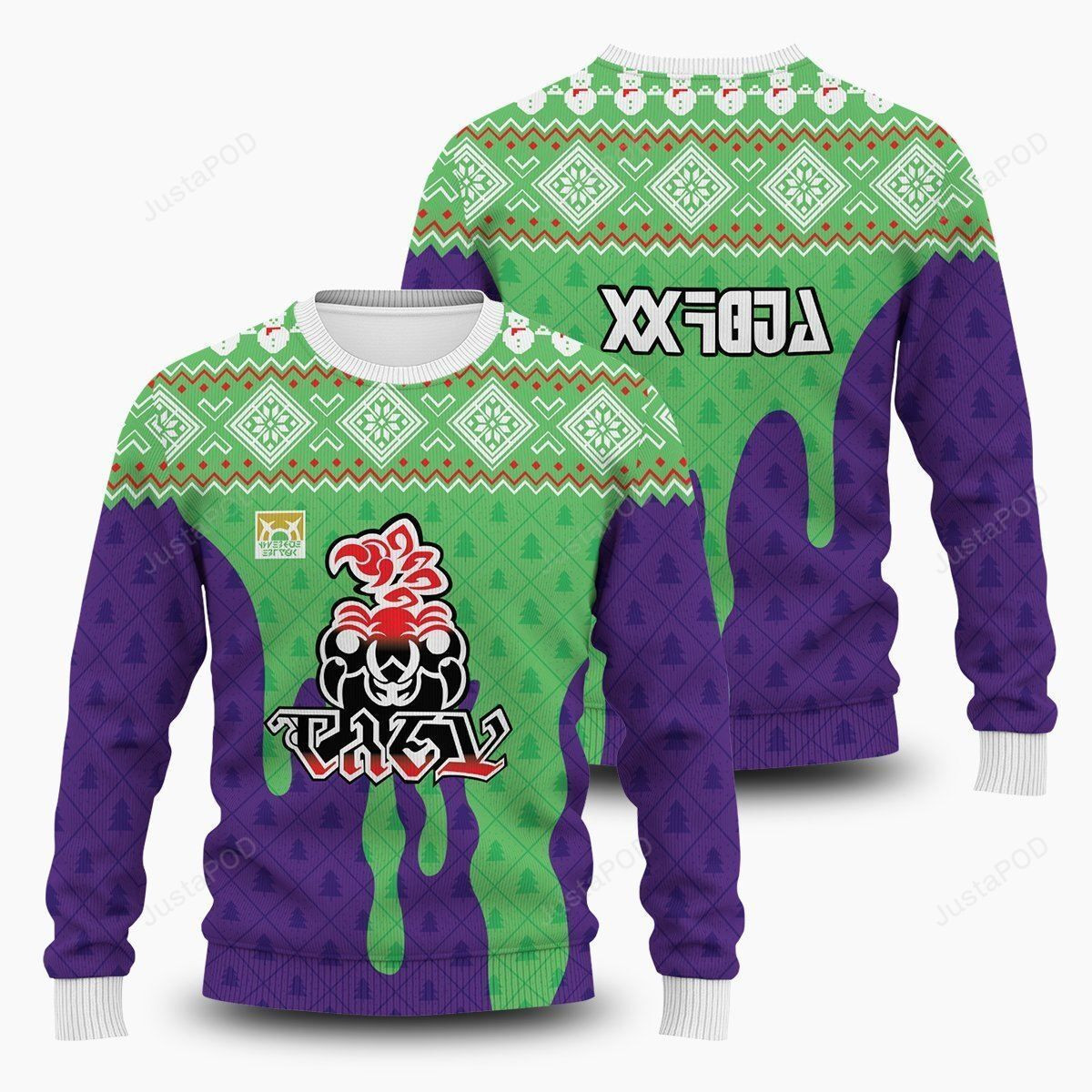 Pokemon Poison Ugly Christmas Sweater Adult 3D Funny Matching for family