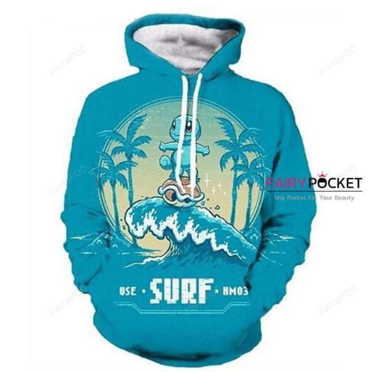Pokemon Squirtle 3D All Over Print Hoodie, Zip Hoodie