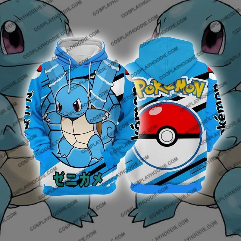 Pokemon Squirtle Cosplay 3D All Over Print Hoodie, Zip Hoodie