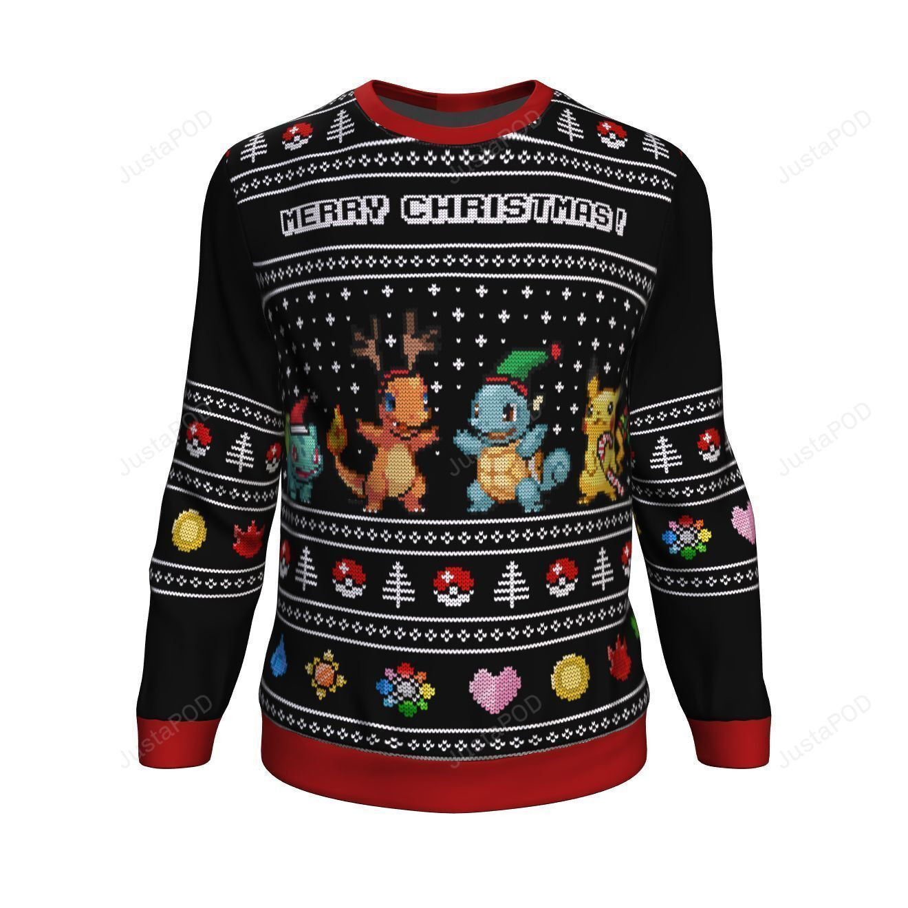 Pokemon Starters Ugly Christmas Sweater Adult 3D Funny Matching for family