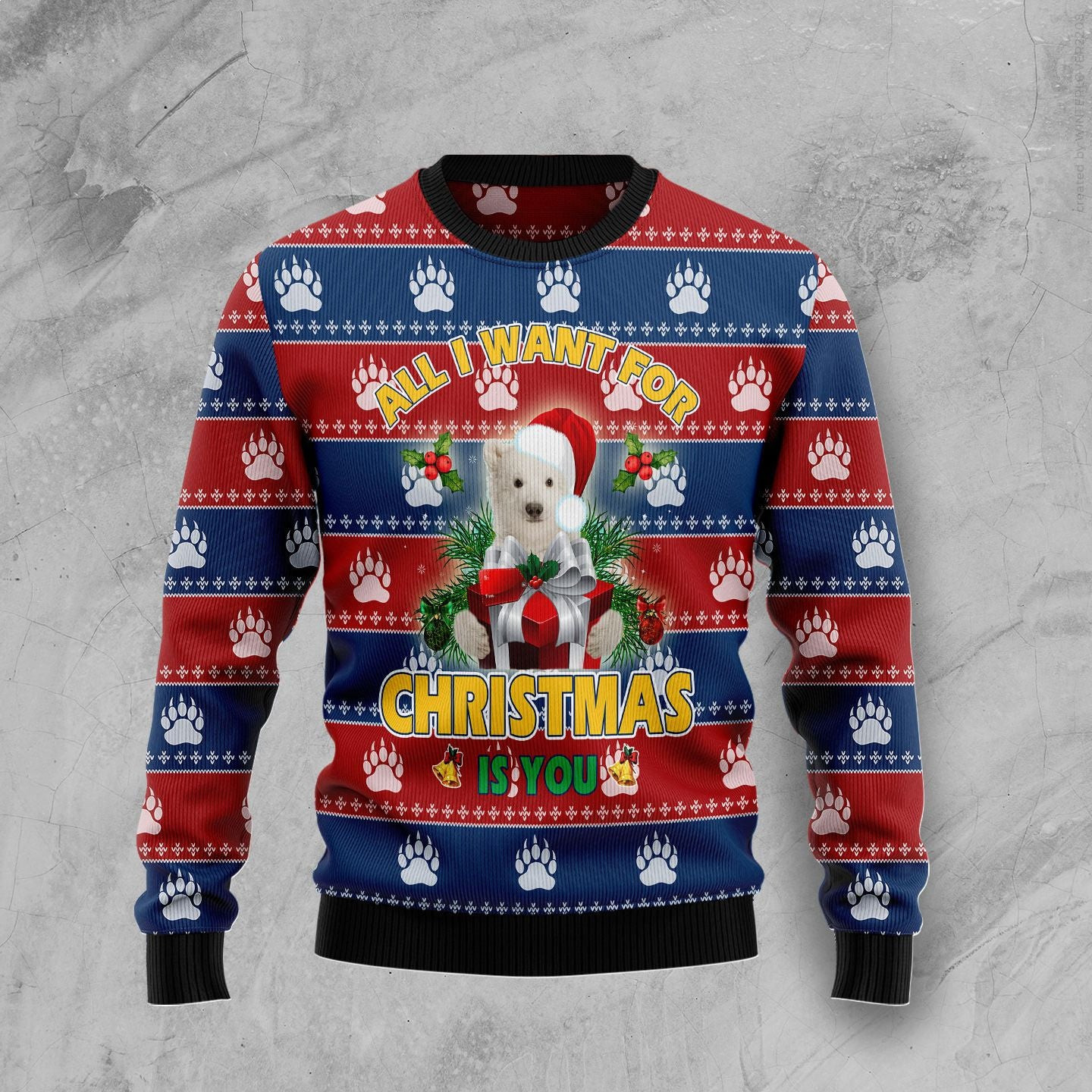 Polar Bear All Want Christmas Ugly Christmas Sweater