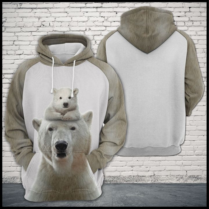 Polar Bear Family 3D All Over Print Hoodie, Zip Hoodie