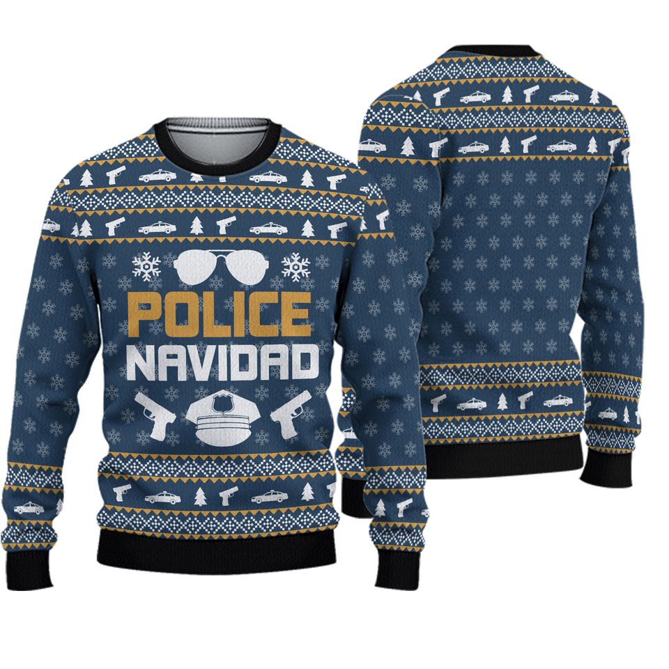 Police Navidad Xmas Ugly Christmas Sweater
