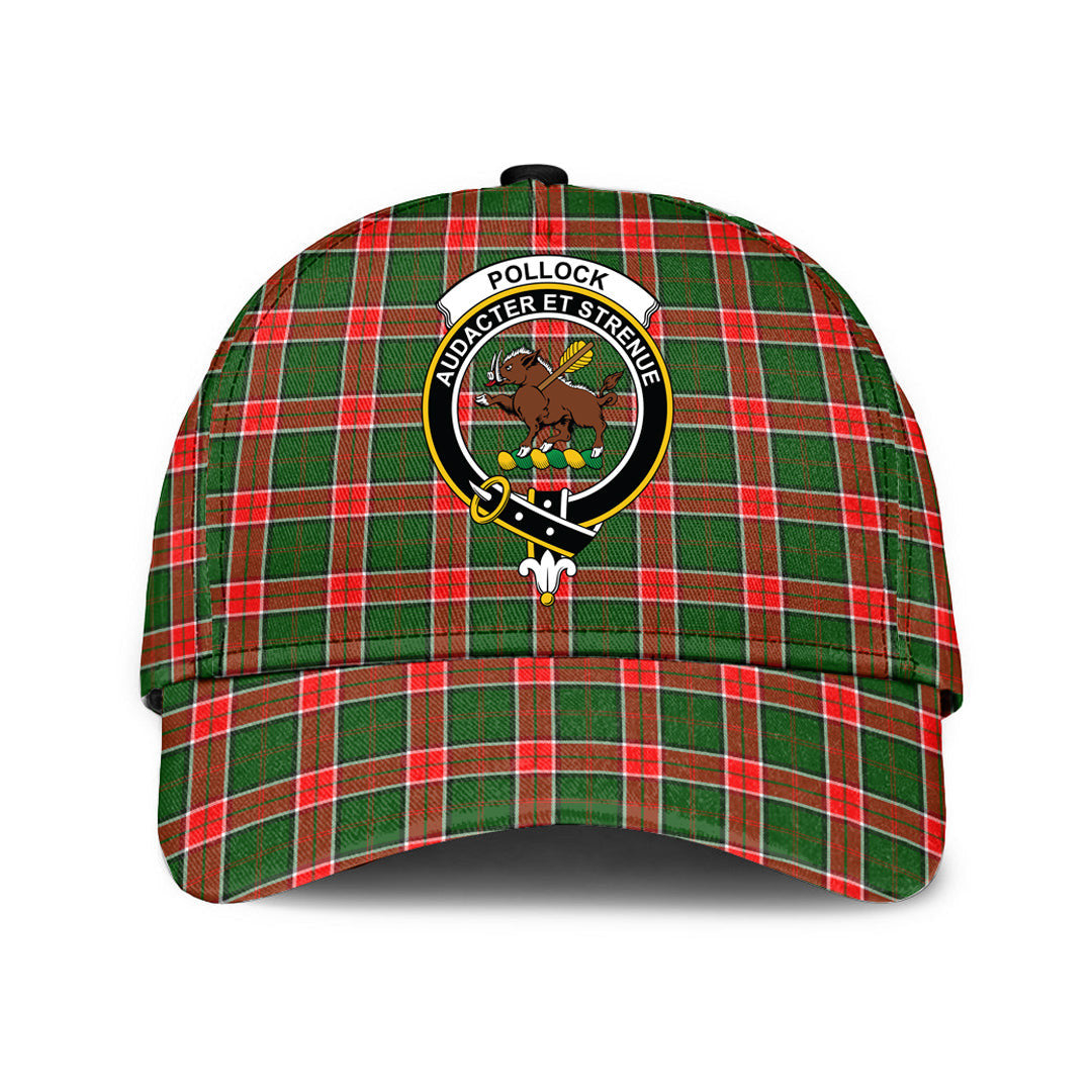 Pollock Modern Tartan Baseball Cap, Tartan Plaid Cap with Family Crest K23 Trucker Hats Custom Hats Gifts For Men & Women