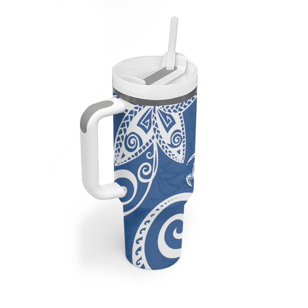 Polynesia Blue Tribal Turtle Floral Custom Stanley Cup 40 oz 30 oz Tumbler With HandleTVC2301388 - Image 2