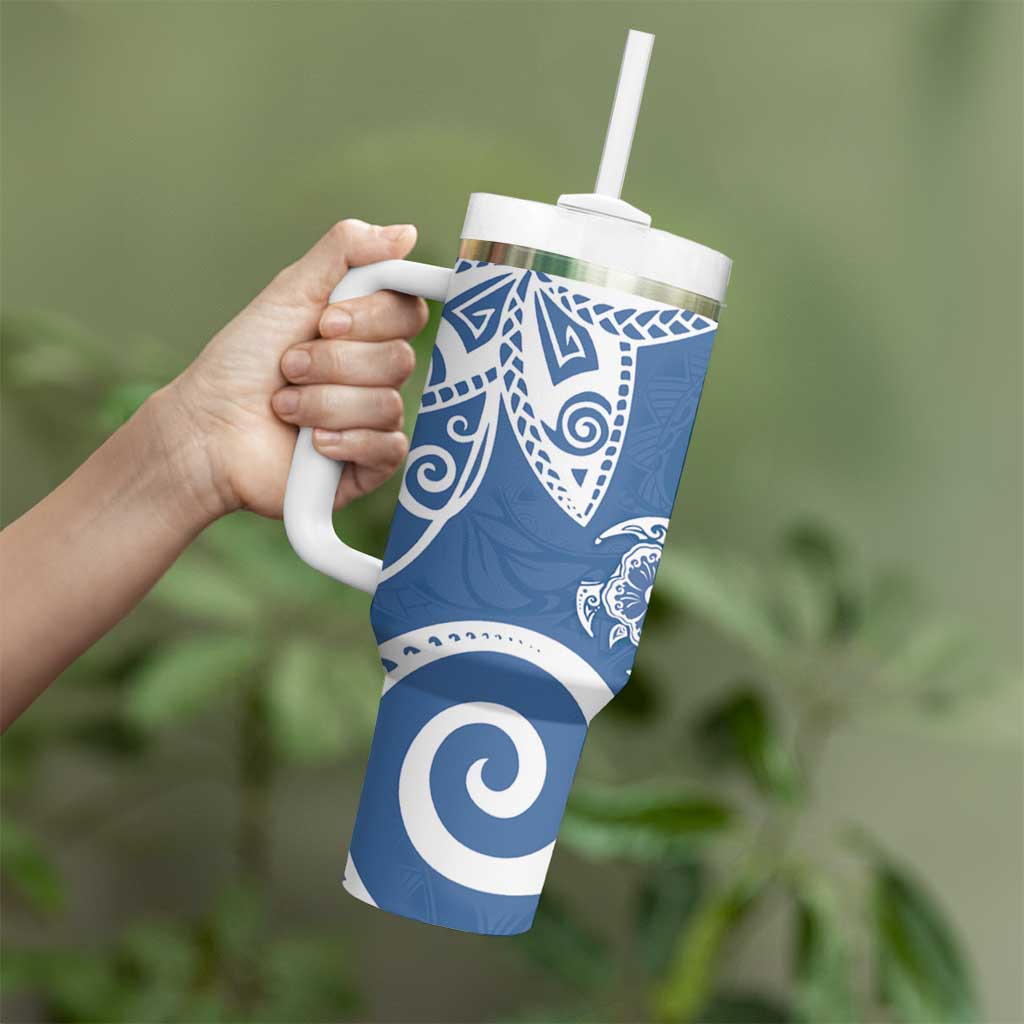 Polynesia Blue Tribal Turtle Floral Custom Stanley Cup 40 oz 30 oz Tumbler With HandleTVC2301388 - Image 3