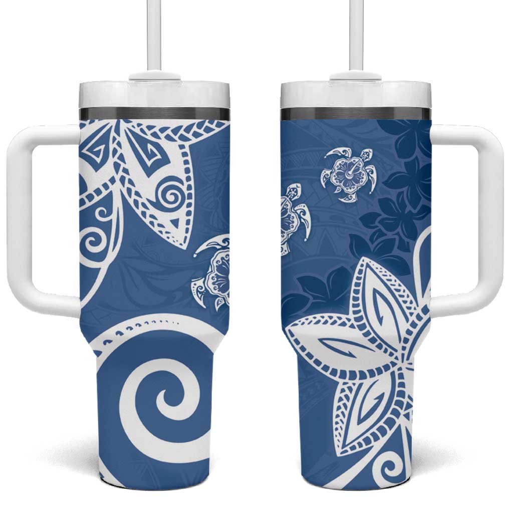 Polynesia Blue Tribal Turtle Floral Custom Stanley Cup 40 oz 30 oz Tumbler With HandleTVC2301388