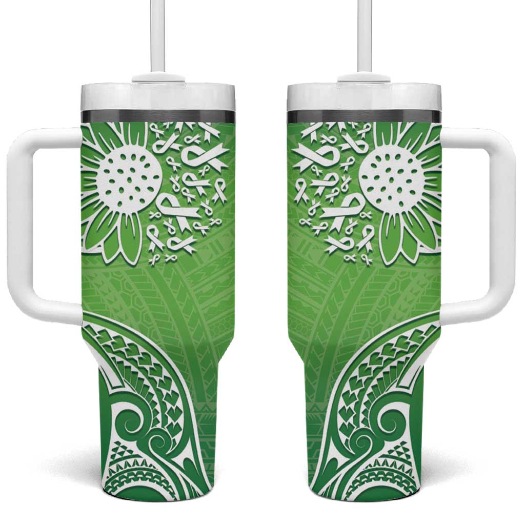 Polynesia Depression Awareness Sunflower Green Ribbons Custom Stanley Cup 40 oz 30 oz Tumbler With HandleTVC2301384