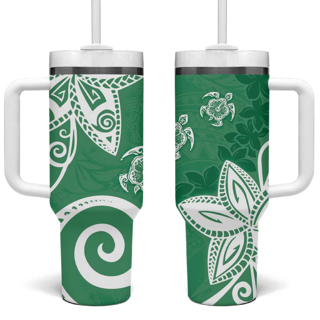 Polynesia Green Tribal Turtle Floral Custom Stanley Cup 40 oz 30 oz Tumbler With HandleTVC2301399