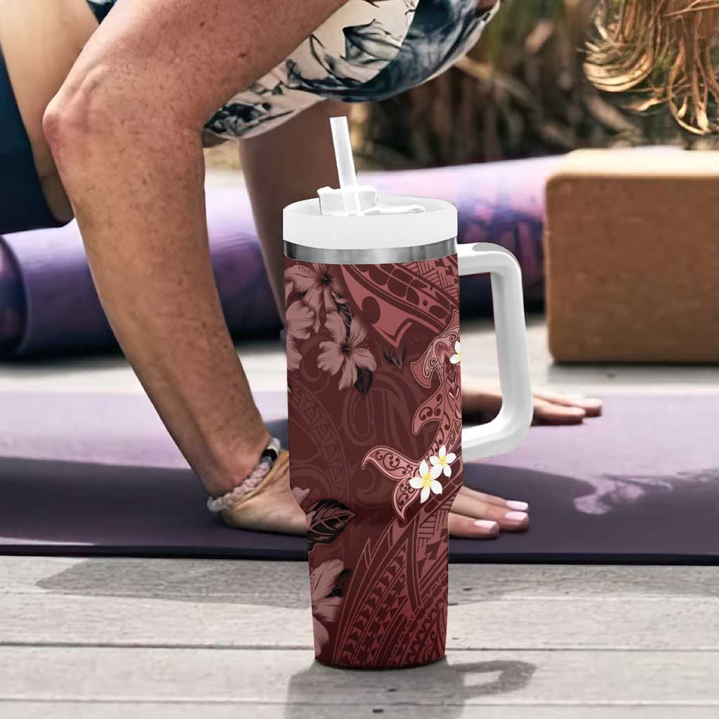 Polynesia Hammerhead Shark Tropical Flowers Tribal Oxblood Custom Stanley Cup 40 oz 30 oz Tumbler With HandleTVC2301363 - Image 6