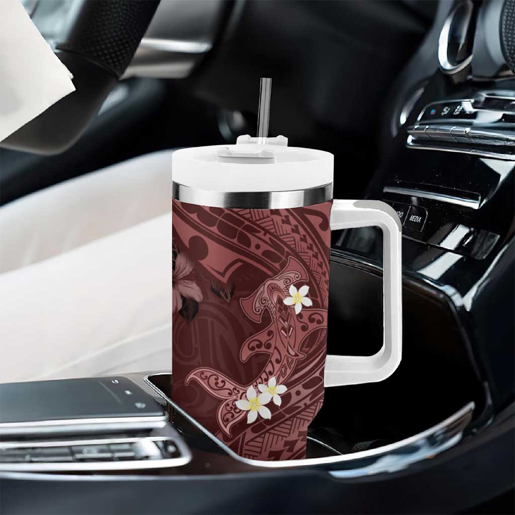 Polynesia Hammerhead Shark Tropical Flowers Tribal Oxblood Custom Stanley Cup 40 oz 30 oz Tumbler With HandleTVC2301363 - Image 8