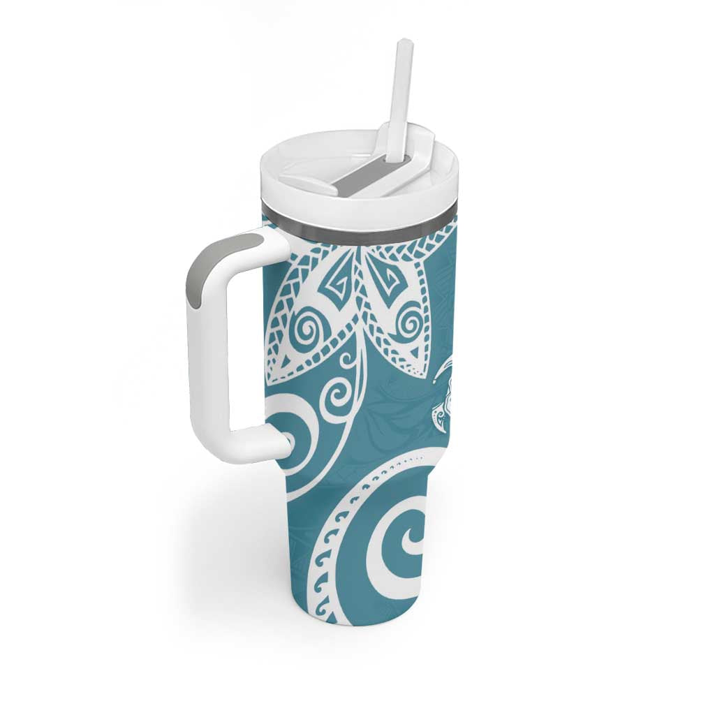 Polynesia Hippie Blue Tribal Turtle Floral Custom Stanley Cup 40 oz 30 oz Tumbler With HandleTVC2301390 - Image 2