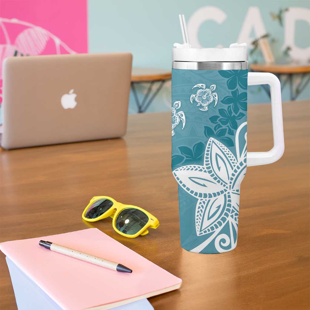 Polynesia Hippie Blue Tribal Turtle Floral Custom Stanley Cup 40 oz 30 oz Tumbler With HandleTVC2301390 - Image 5