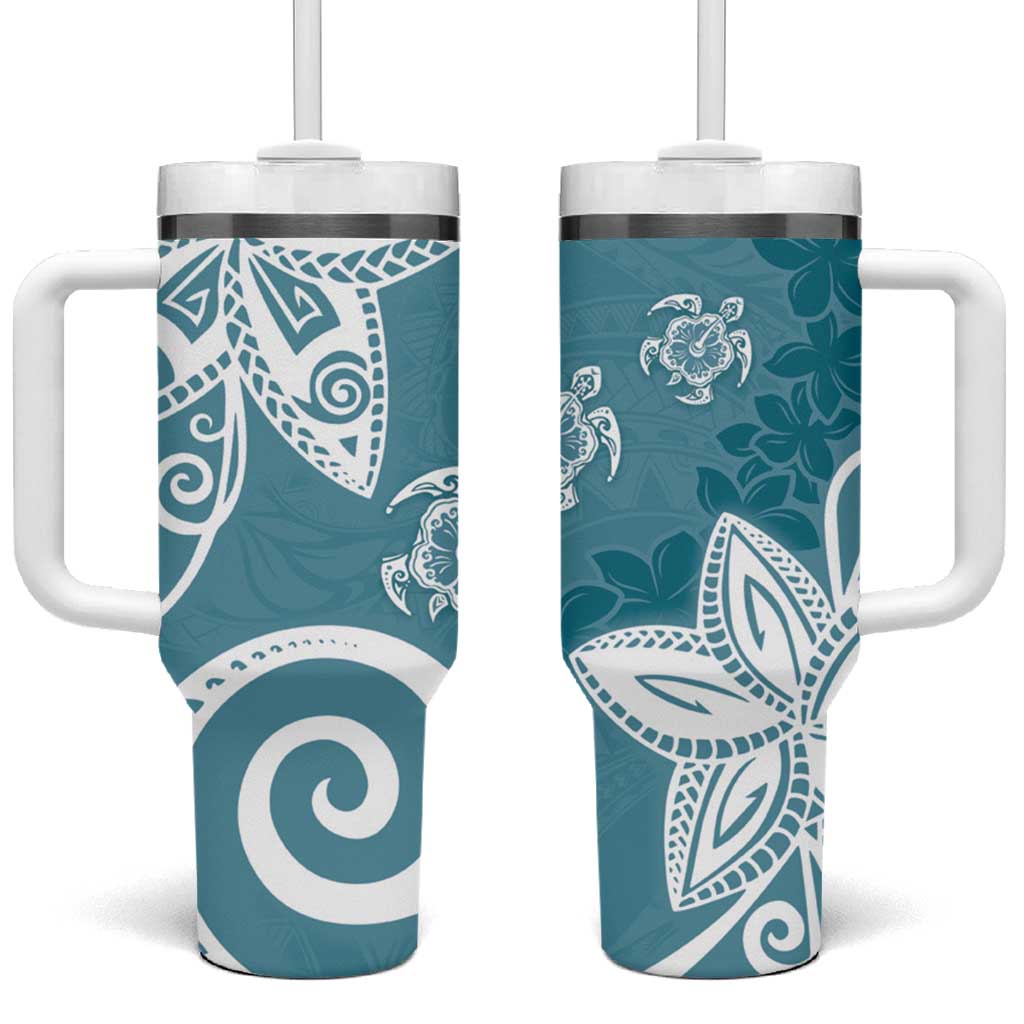 Polynesia Hippie Blue Tribal Turtle Floral Custom Stanley Cup 40 oz 30 oz Tumbler With HandleTVC2301390