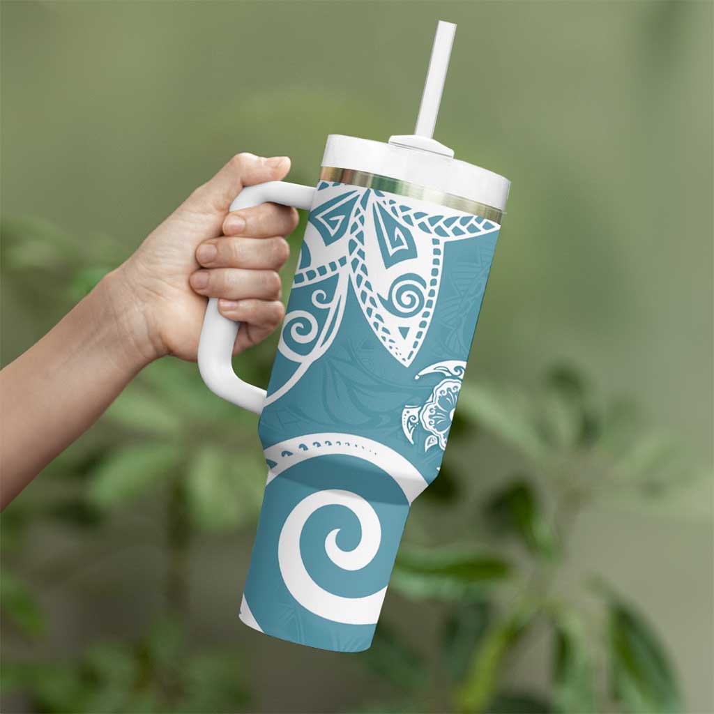 Polynesia Hippie Blue Tribal Turtle Floral Custom Stanley Cup 40 oz 30 oz Tumbler With HandleTVC2301390 - Image 3