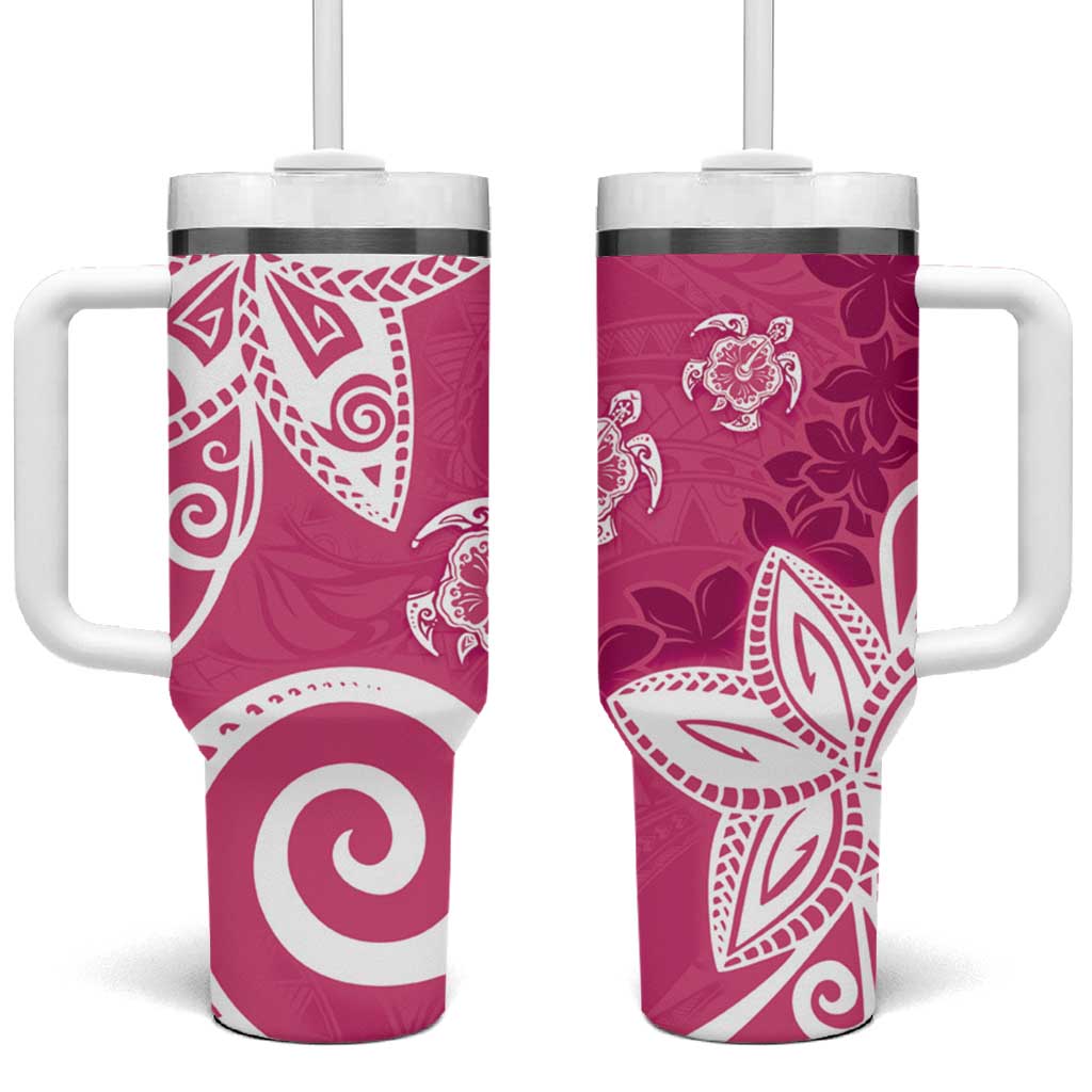 Polynesia Pink Tribal Turtle Floral Custom Stanley Cup 40 oz 30 oz Tumbler With HandleTVC2301387