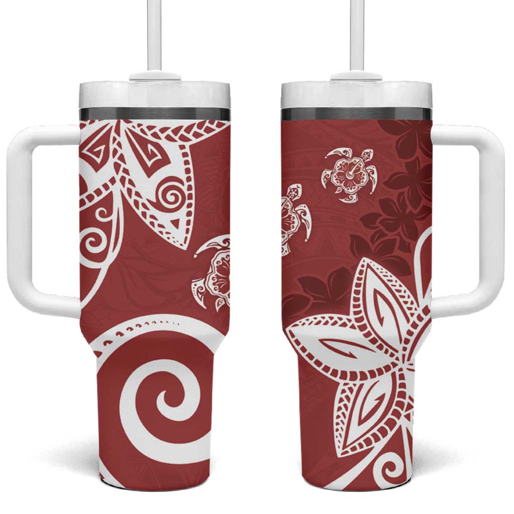 Polynesia Red Tribal Turtle Floral Custom Stanley Cup 40 oz 30 oz Tumbler With HandleTVC2301387