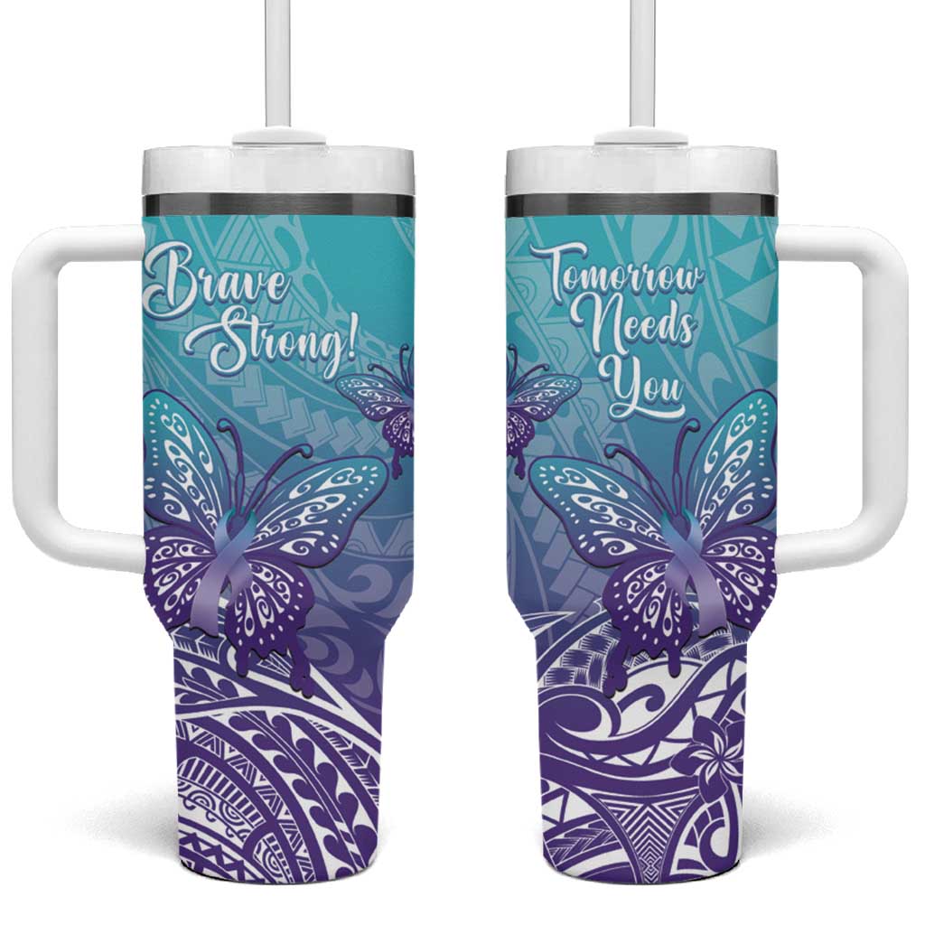 Polynesia Suicide Prevention Month Butterfly Purple Custom Stanley Cup 40 oz 30 oz Tumbler With HandleTVC2301355