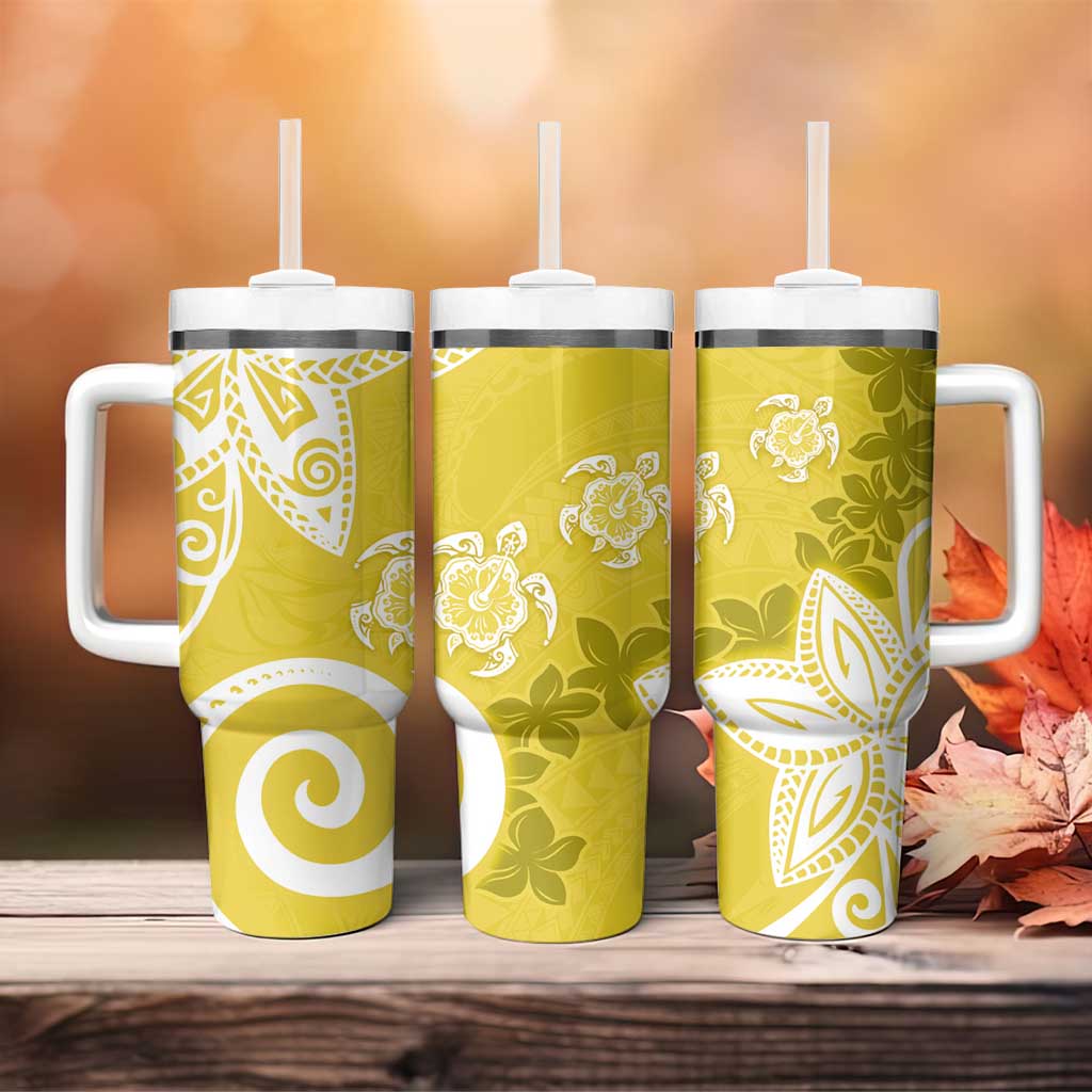 Polynesia Yellow Tribal Turtle Floral Custom Stanley Cup 40 oz 30 oz Tumbler With HandleTVC2301399 - Image 4
