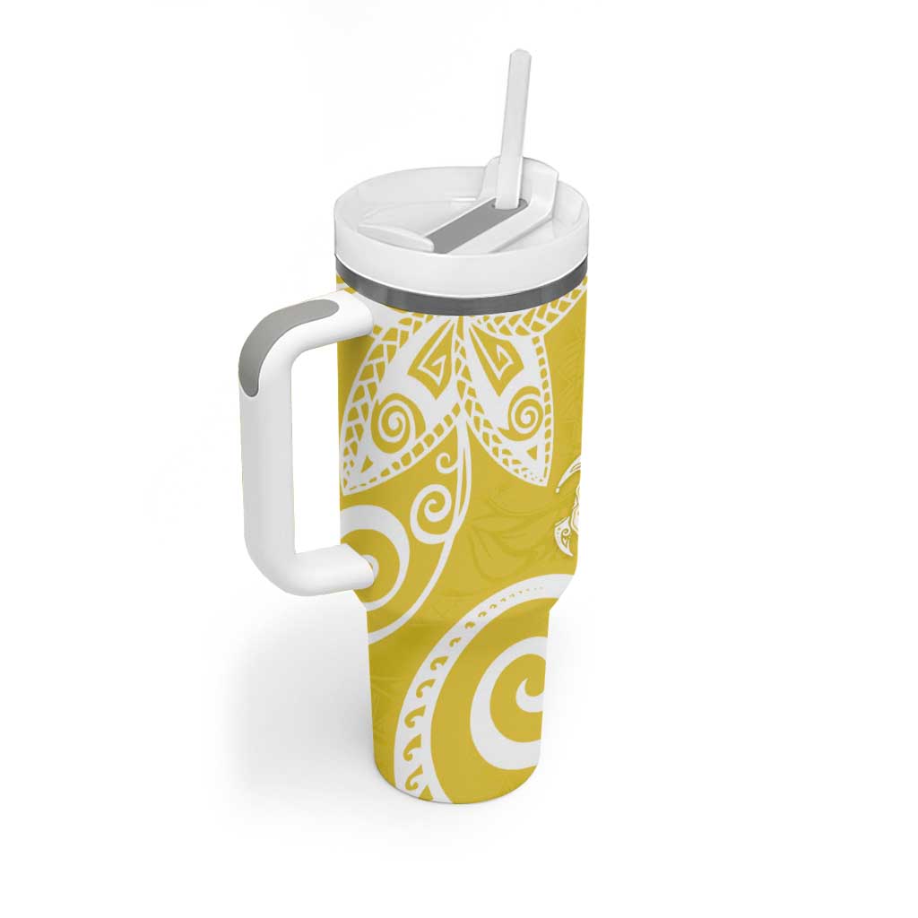 Polynesia Yellow Tribal Turtle Floral Custom Stanley Cup 40 oz 30 oz Tumbler With HandleTVC2301399 - Image 2