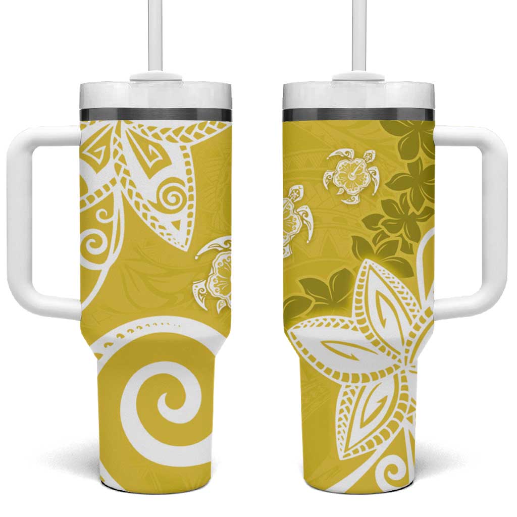 Polynesia Yellow Tribal Turtle Floral Custom Stanley Cup 40 oz 30 oz Tumbler With HandleTVC2301399