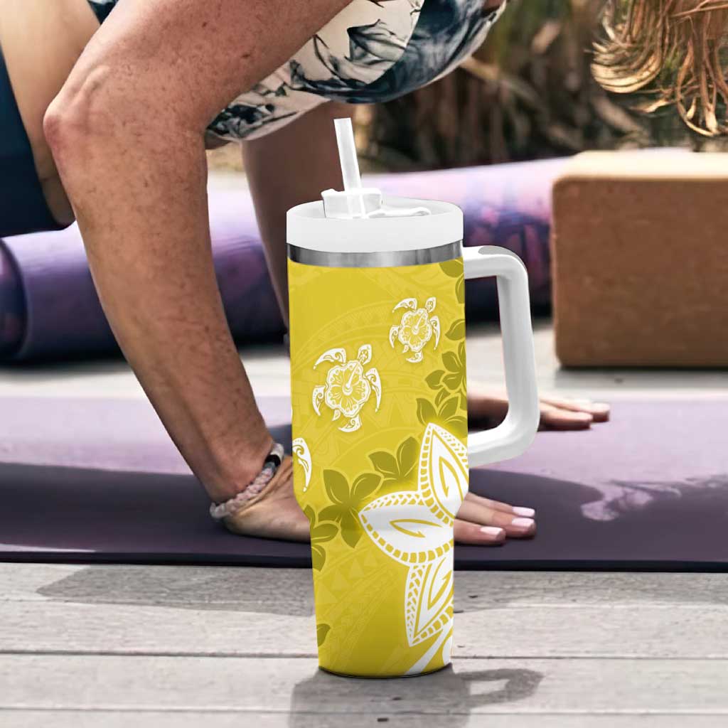 Polynesia Yellow Tribal Turtle Floral Custom Stanley Cup 40 oz 30 oz Tumbler With HandleTVC2301399 - Image 6