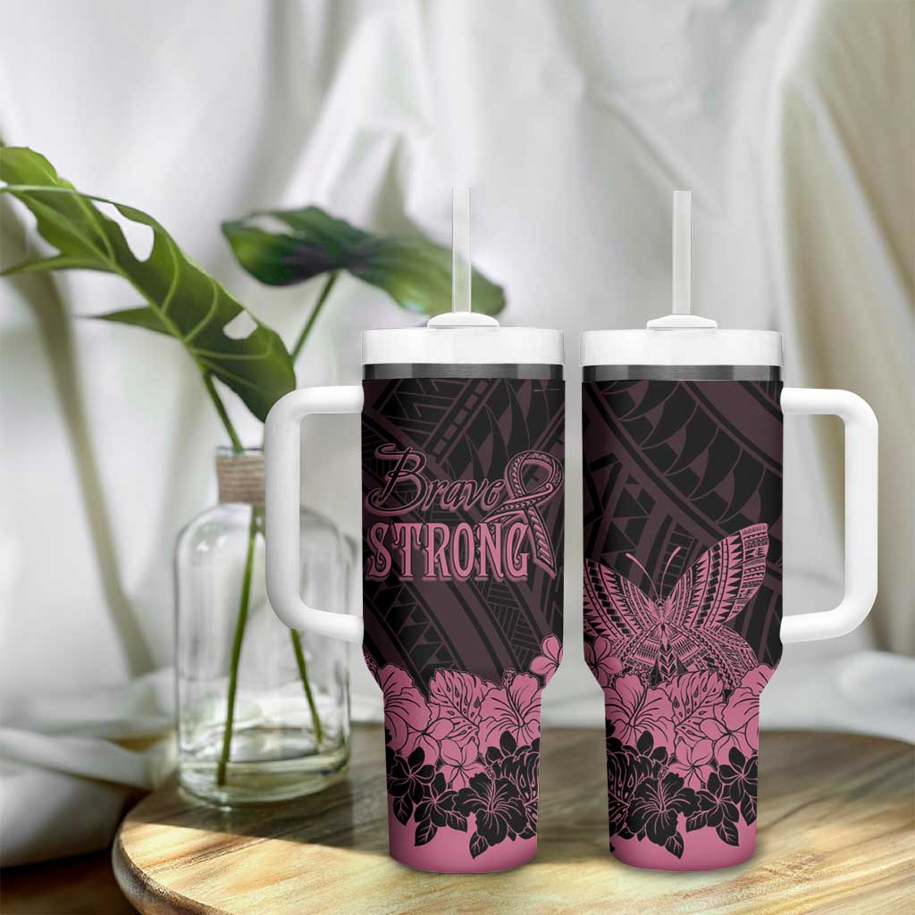 Polynesian Breast Cancer Awareness Floral Butterfly Custom Stanley Cup 40 oz 30 oz Tumbler With HandleTVC2301398 - Image 9
