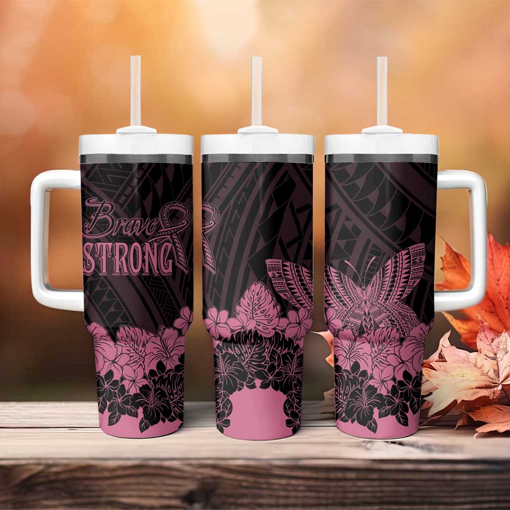 Polynesian Breast Cancer Awareness Floral Butterfly Custom Stanley Cup 40 oz 30 oz Tumbler With HandleTVC2301398 - Image 4