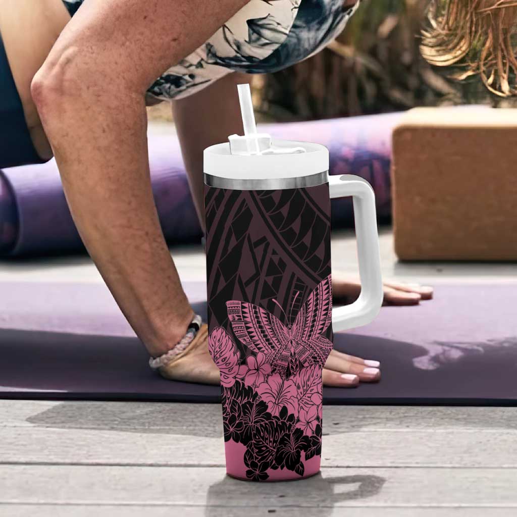 Polynesian Breast Cancer Awareness Floral Butterfly Custom Stanley Cup 40 oz 30 oz Tumbler With HandleTVC2301398 - Image 6