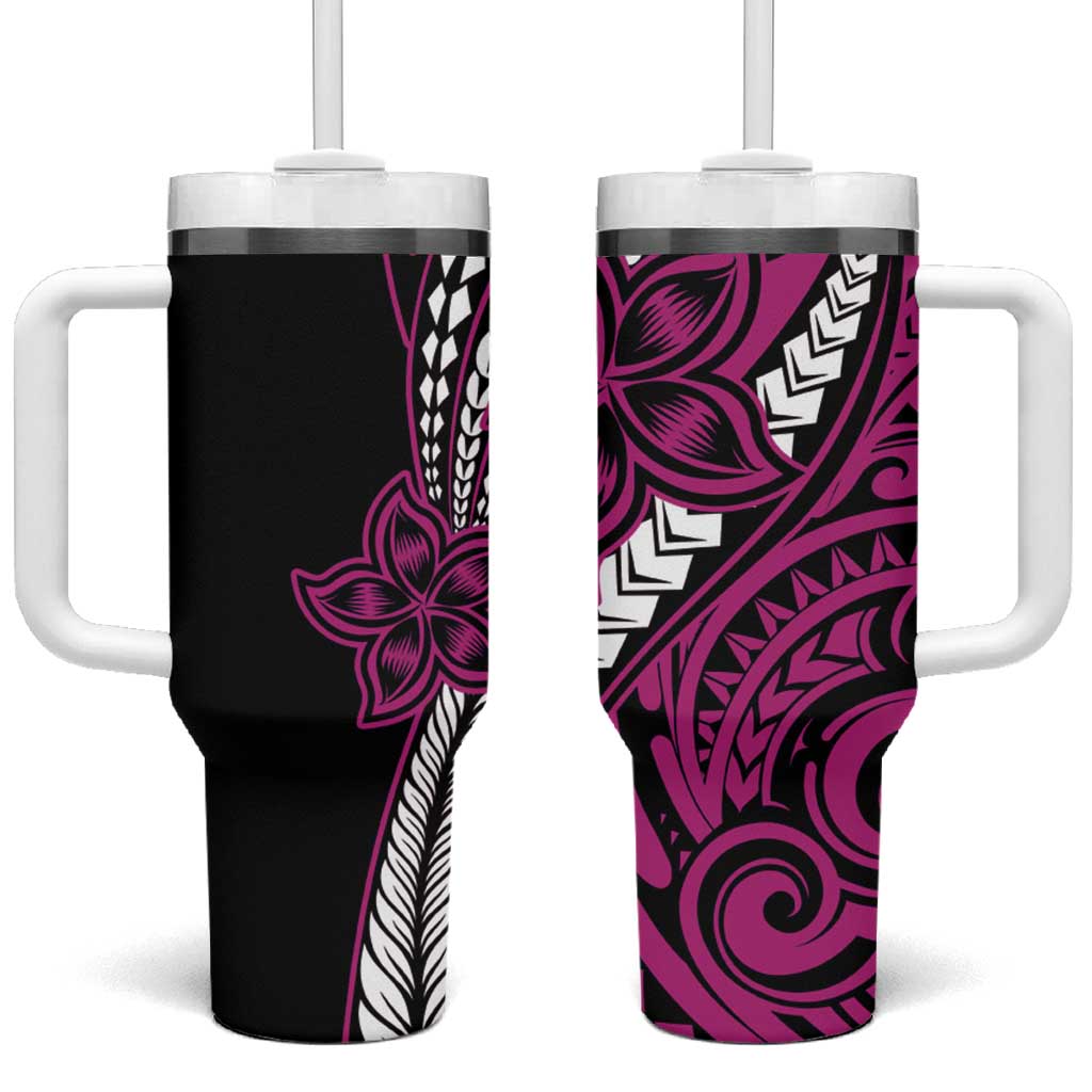 Polynesian Plumeria Floral Tattoo Pink Custom Stanley Cup 40 oz 30 oz Tumbler With HandleTVC2301390