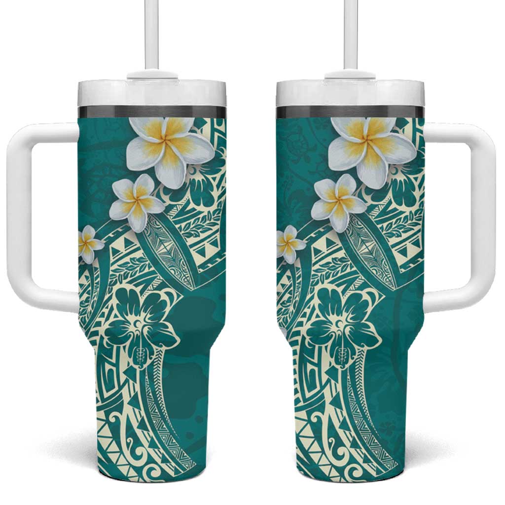 Polynesian Tattoos Frangipani Hibiscus Turtles and Tribal Motifs Vintage Custom Stanley Cup 40 oz 30 oz Tumbler With HandleTVC2301347