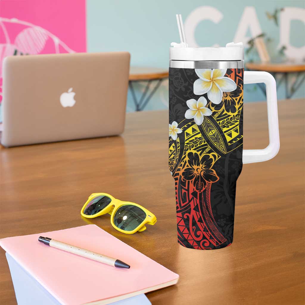 Polynesian Tattoos Frangipani Hibiscus Turtles and Tribal Motifs Vintage Custom Stanley Cup 40 oz 30 oz Tumbler With HandleTVC2301350 - Image 5