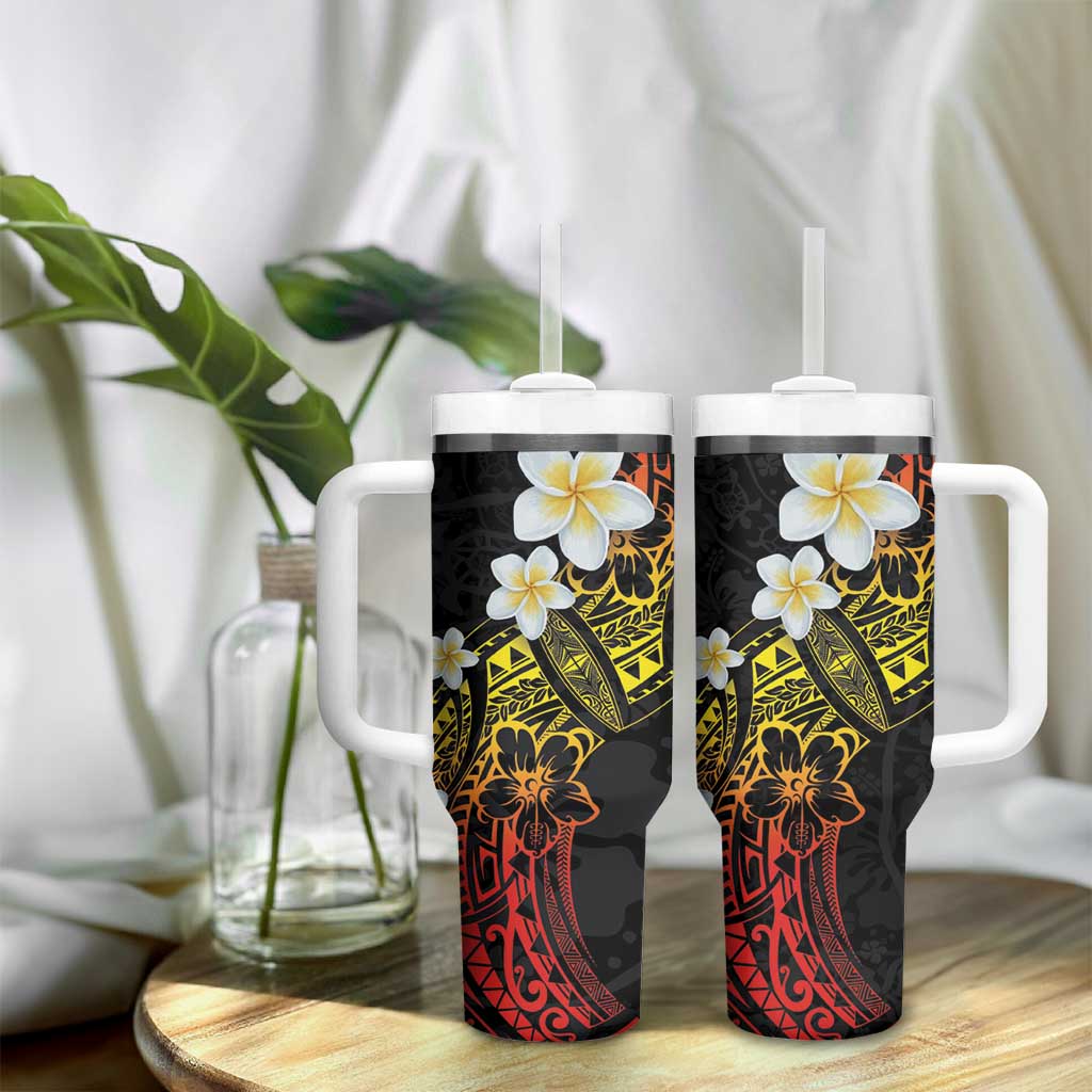Polynesian Tattoos Frangipani Hibiscus Turtles and Tribal Motifs Vintage Custom Stanley Cup 40 oz 30 oz Tumbler With HandleTVC2301350 - Image 9