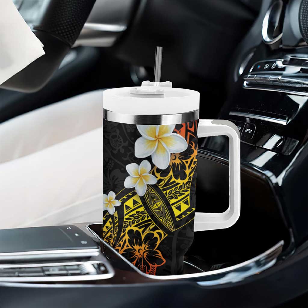 Polynesian Tattoos Frangipani Hibiscus Turtles and Tribal Motifs Vintage Custom Stanley Cup 40 oz 30 oz Tumbler With HandleTVC2301350 - Image 8