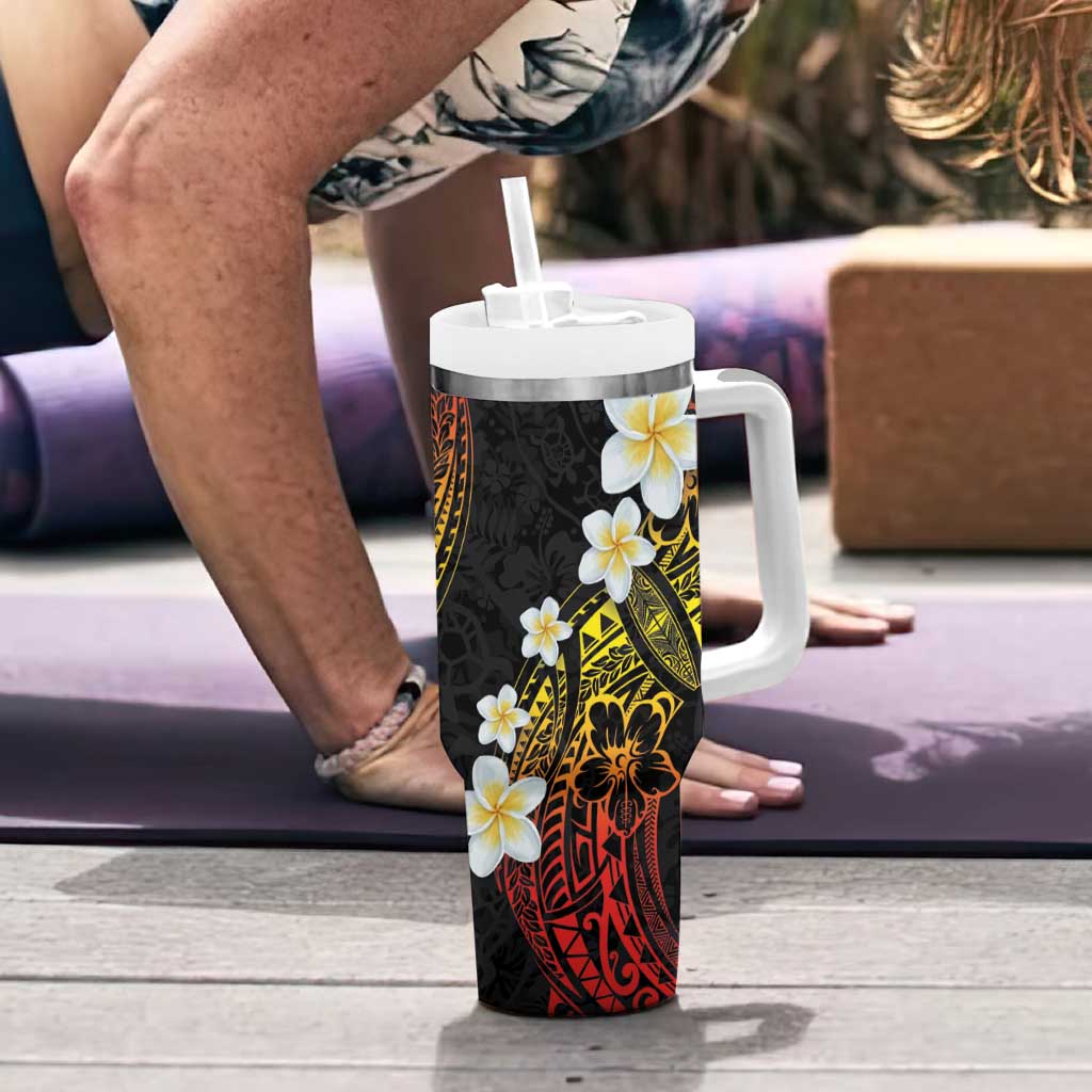 Polynesian Tattoos Frangipani Hibiscus Turtles and Tribal Motifs Vintage Custom Stanley Cup 40 oz 30 oz Tumbler With HandleTVC2301350 - Image 6