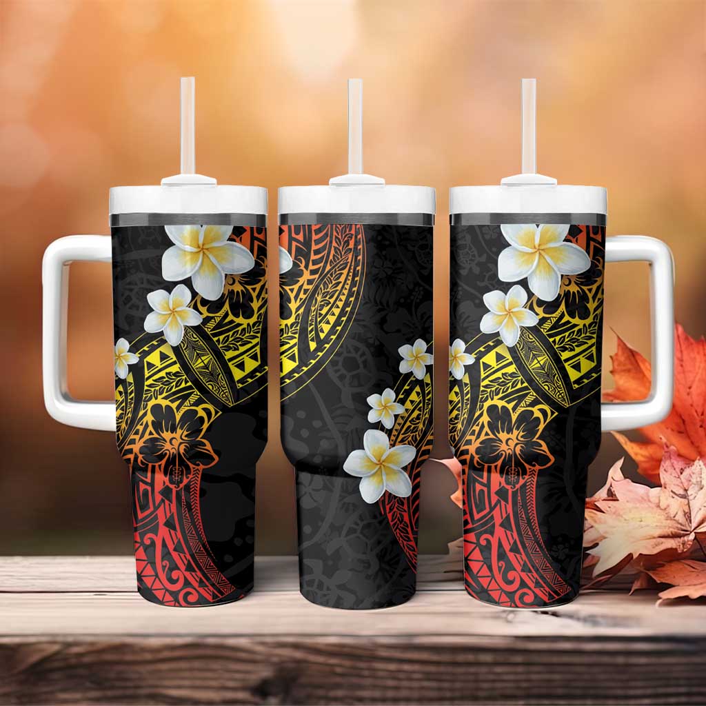 Polynesian Tattoos Frangipani Hibiscus Turtles and Tribal Motifs Vintage Custom Stanley Cup 40 oz 30 oz Tumbler With HandleTVC2301350 - Image 4